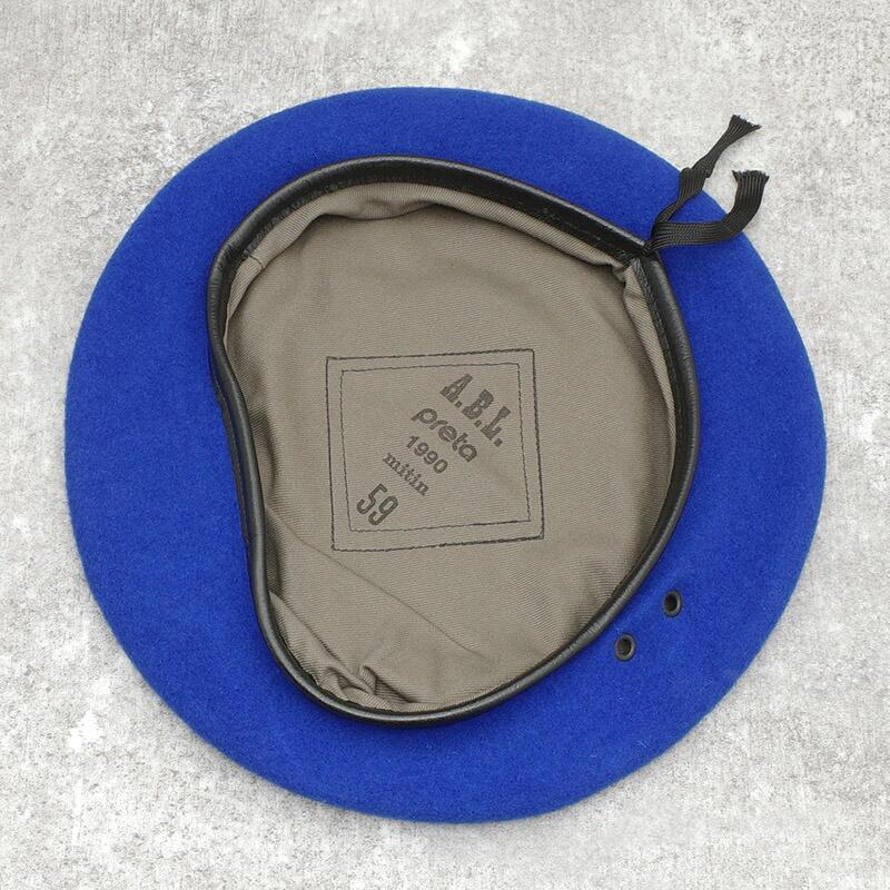 メール便可 ベルギー軍 ウール ベレー帽 ブルー デッドストック