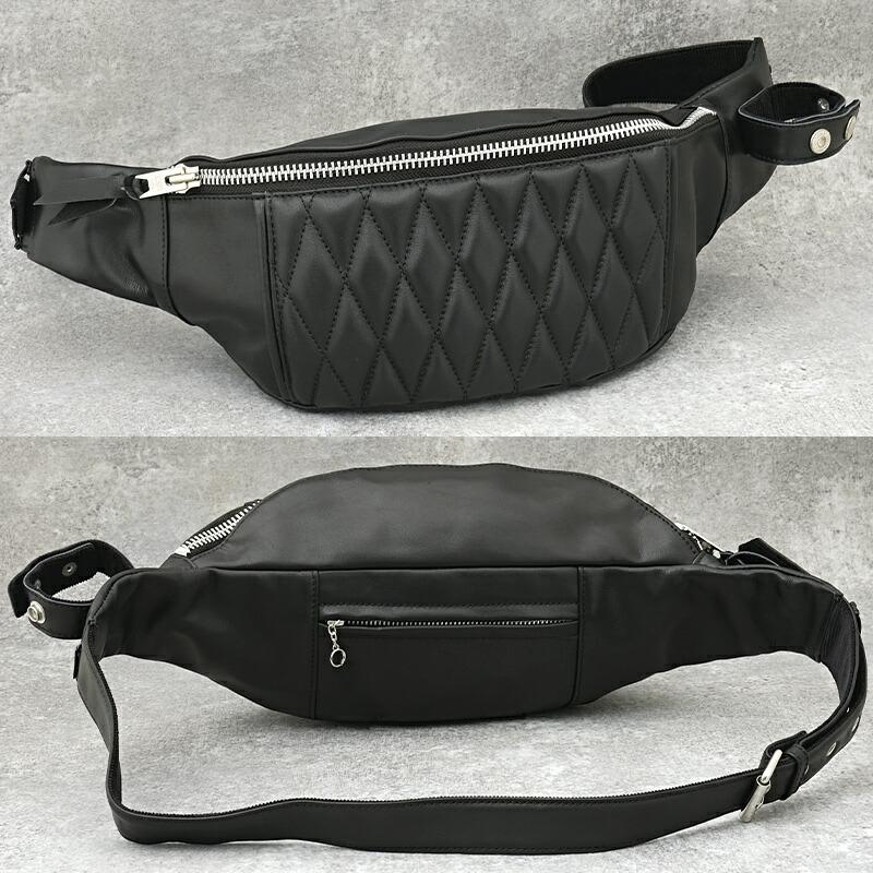 専用】 ショット レザー ボディバッグ パデッド キルティング Shott