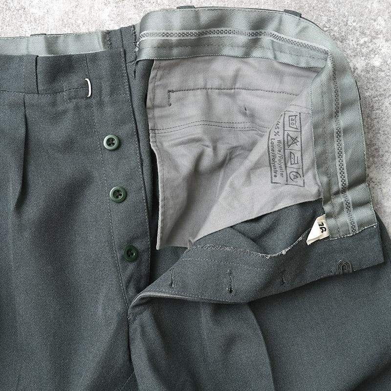 スイス軍 サイドライン ドレスパンツ ウールポリエステル グレー USED