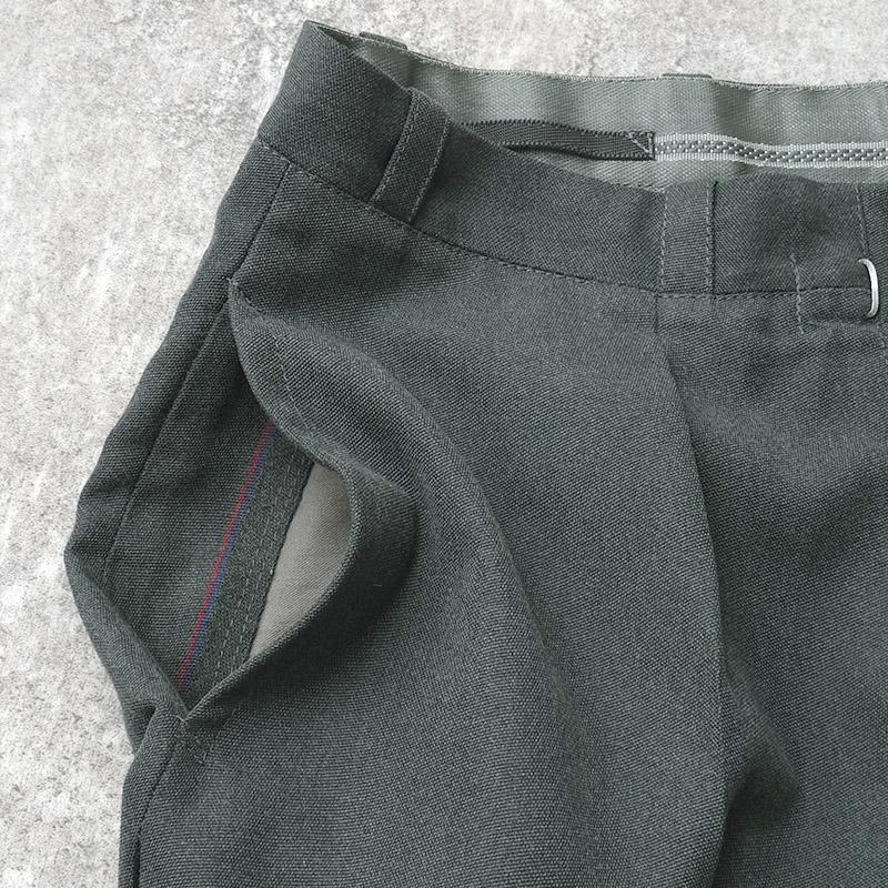 スイス軍 サイドライン ドレスパンツ ウールポリエステル グレー USED