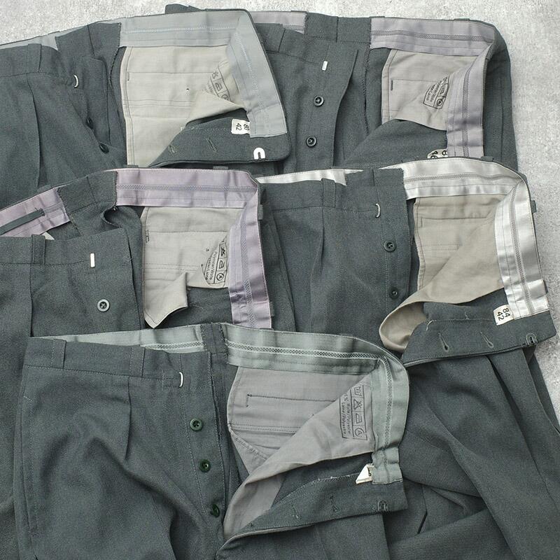 スイス軍 サイドライン ドレスパンツ ウールポリエステル グレー USED