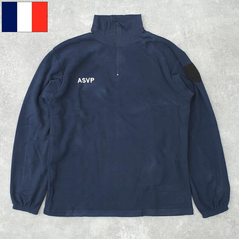 フランス ASVP ハーフジップ フリースシャツ ネイビー #2 デッド