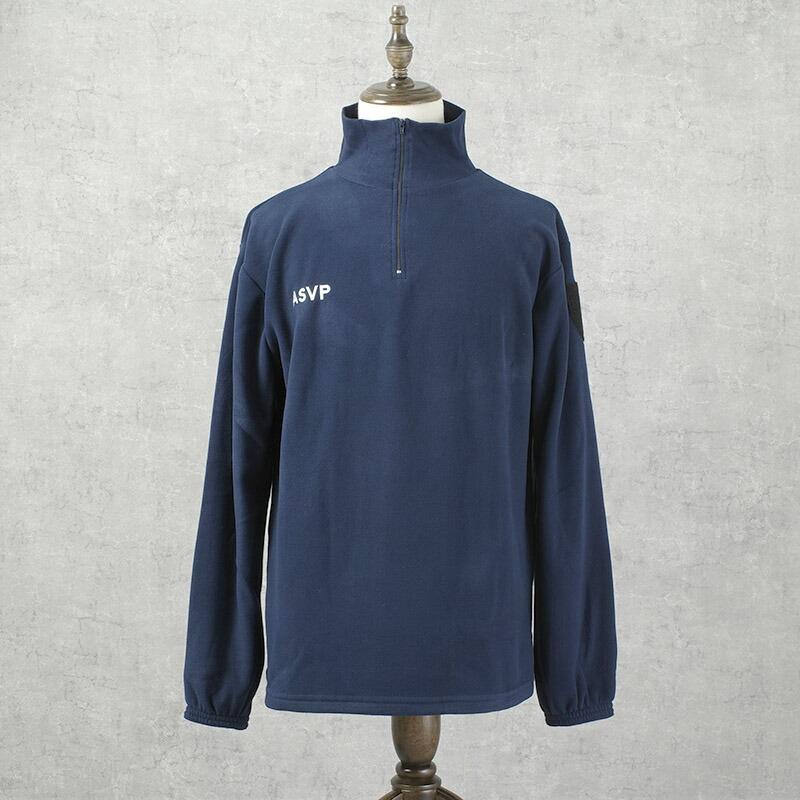 フランス ASVP ハーフジップ フリースシャツ ネイビー #2 デッド