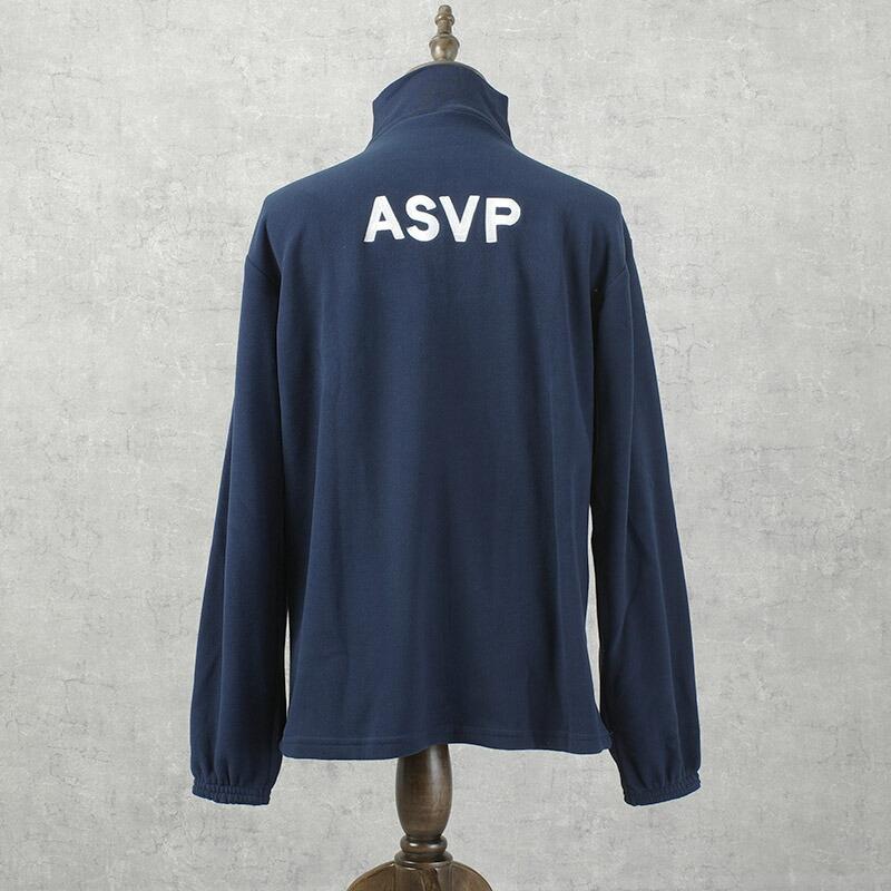 新品　マークアンドロナ　フリース　プルオーバー　ハーフジップ　ネイビー　48 フランス ASVP ハーフジップ フリースシャツ ネイビー #2 デッド