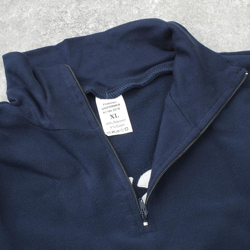 フランス ASVP ハーフジップ フリースシャツ ネイビー #2 デッド