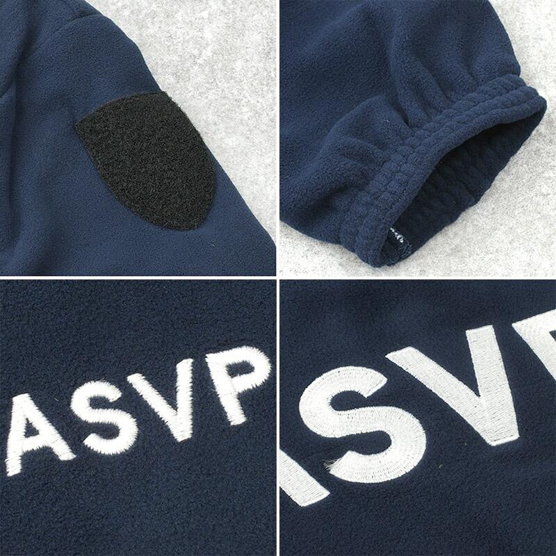 フランス ASVP ハーフジップ フリースシャツ ネイビー #2 デッド