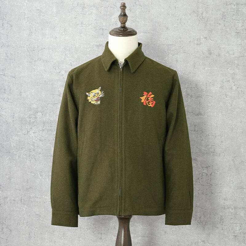 50%OFF！■HOUSTON ヒューストン #51520 メルトン ベトナムジャケット『MAP』スーベニア ベトジャン ツアージャケット メンズ 男性 アウター ブルゾン | HOUSTON | 01