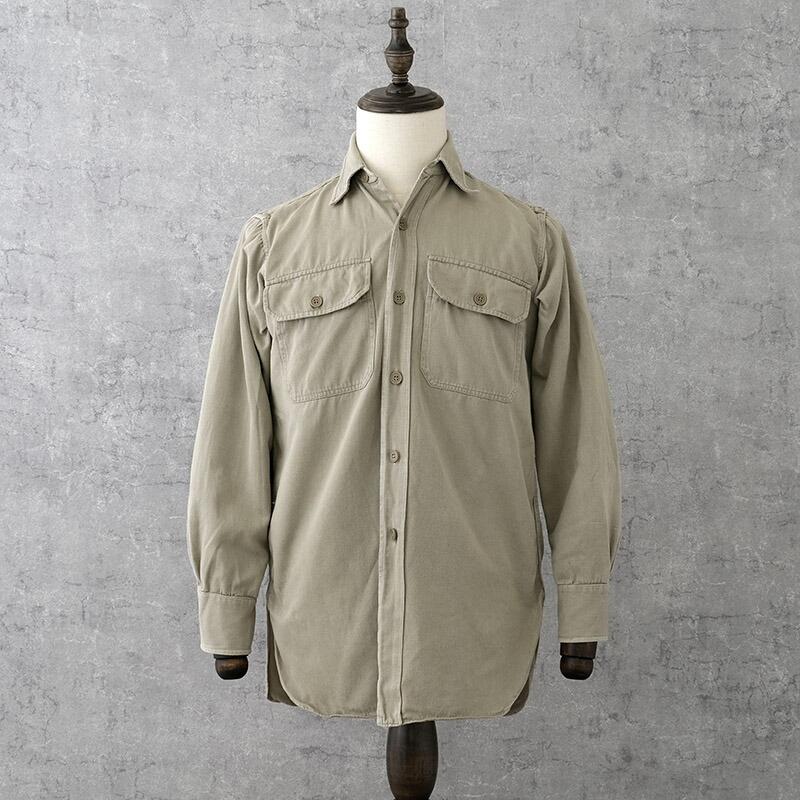 スウェーデン軍 M39 ワークシャツ コットンツイル グレー USED JS238UN