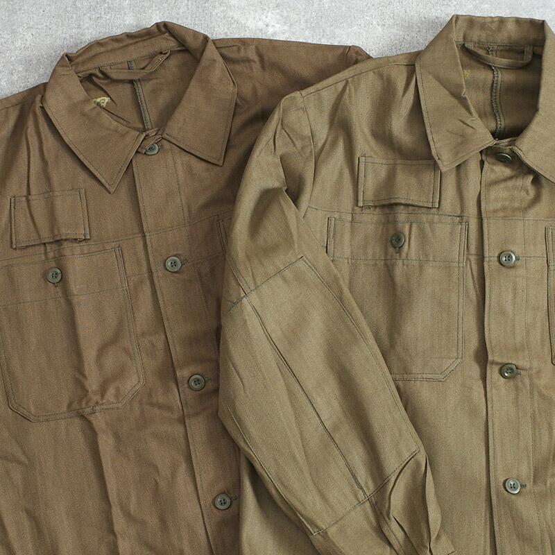 チェコ軍 メカニック ワークジャケット 胸2ポケット HBT ブラウン