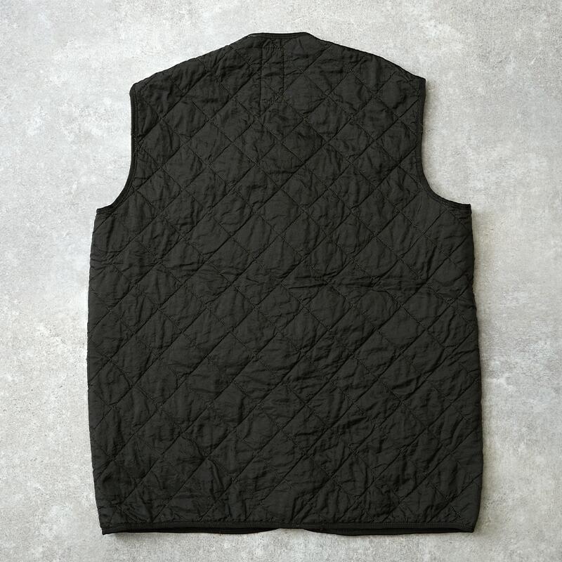 イギリス軍 キルティング ライナーベスト 黒染め USED JV037UD男性