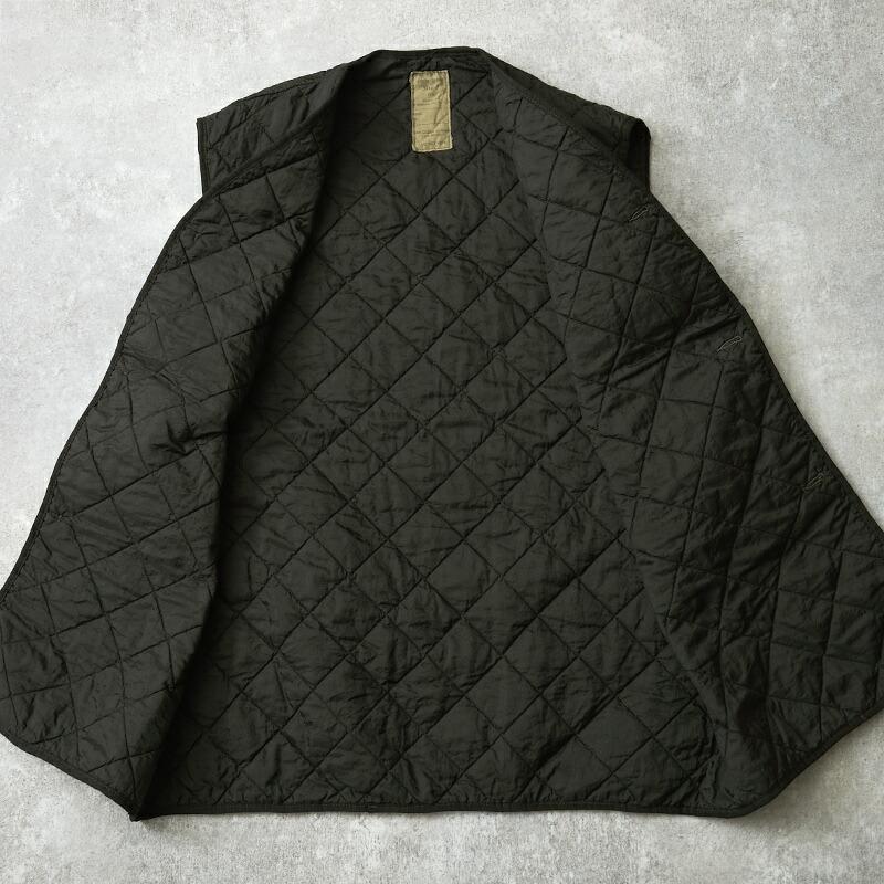 イギリス軍 キルティング ライナーベスト 黒染め USED JV037UD男性