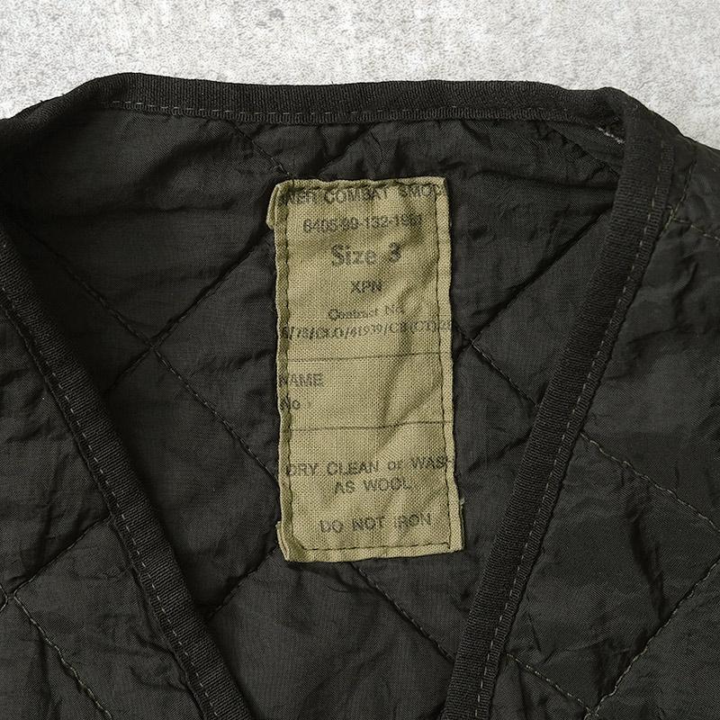 イギリス軍 キルティング ライナーベスト 黒染め USED JV037UD男性