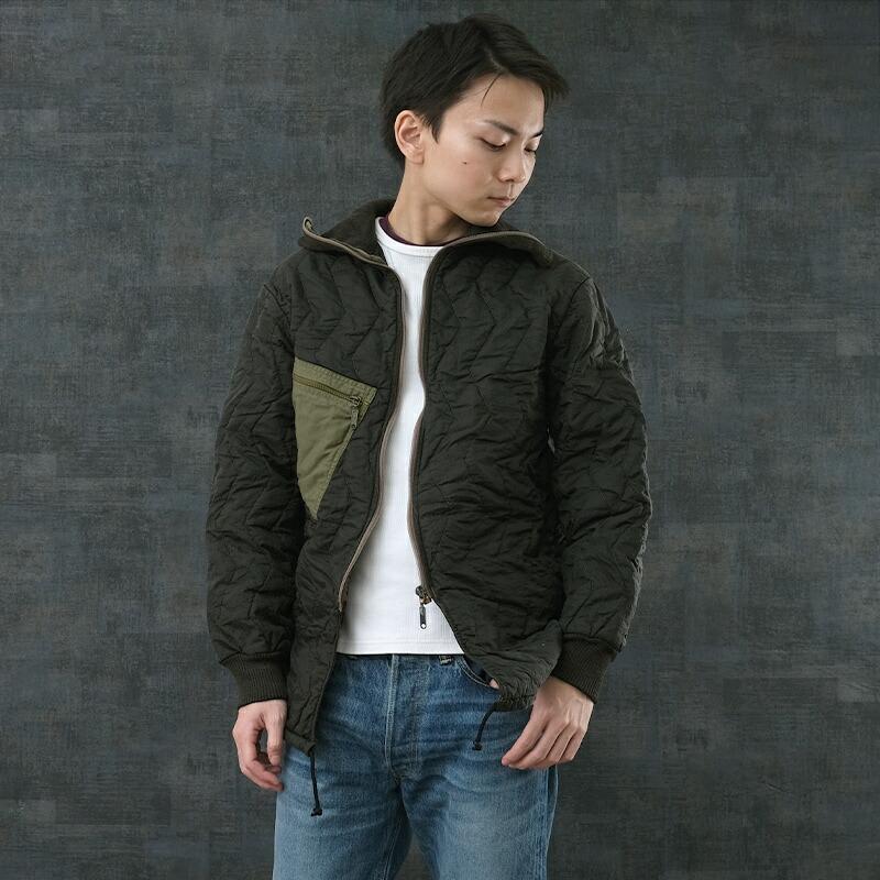 ドイツ軍 キルティングライナージャケット 黒染め USED JJ205UD メンズ