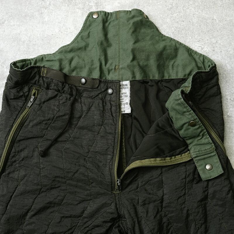 ドイツ軍 キルティングライナーパンツ 黒染め USED PP183UD BW メンズ