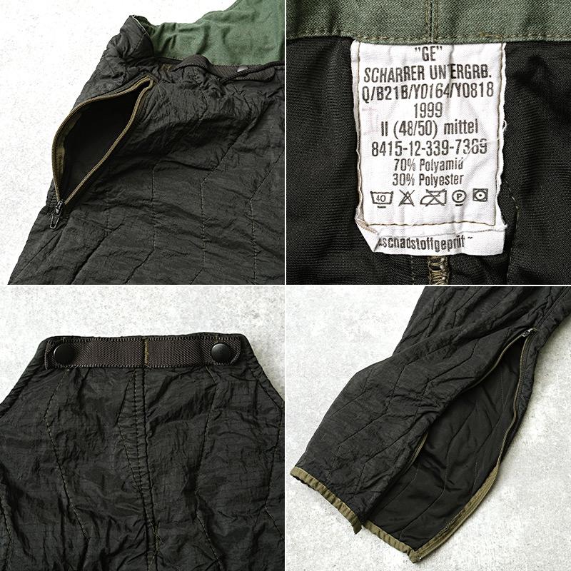 ドイツ軍 キルティングライナーパンツ 黒染め USED PP183UD BW メンズ