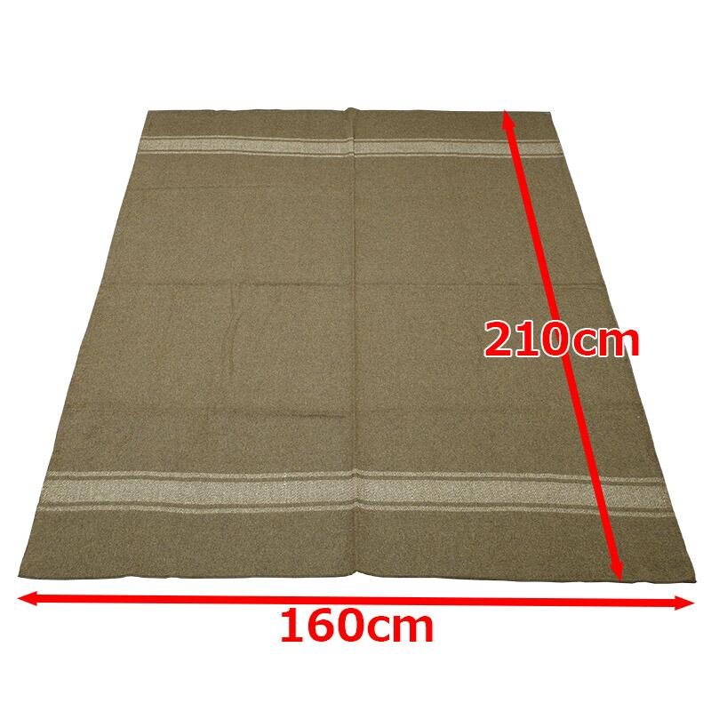 イタリア軍 ウールブランケット ブラウン 160×210cm デッドストック