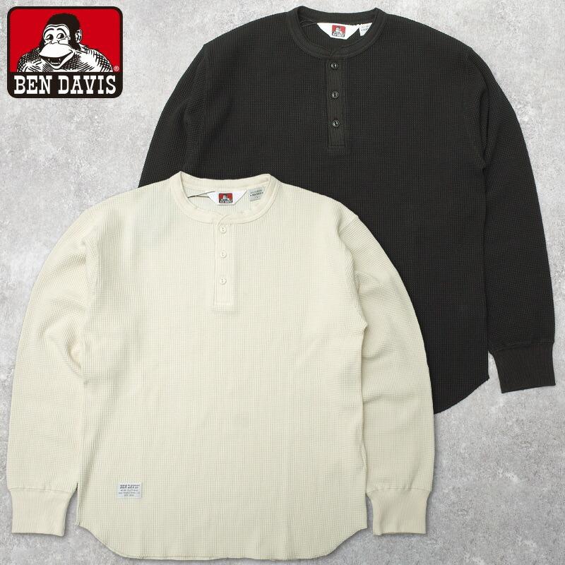 BEN DAVIS ベンデイビス #C-26380025 長袖 ヘンリーネック ワッフルT