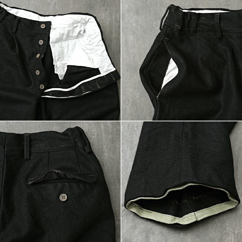 イタリア軍 E.I ドレスパンツ ウール 黒染め デッドストック PP444ND