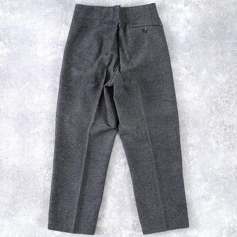 デンマーク軍 ウール ドレスパンツ チャコールグレー ボタンフライ