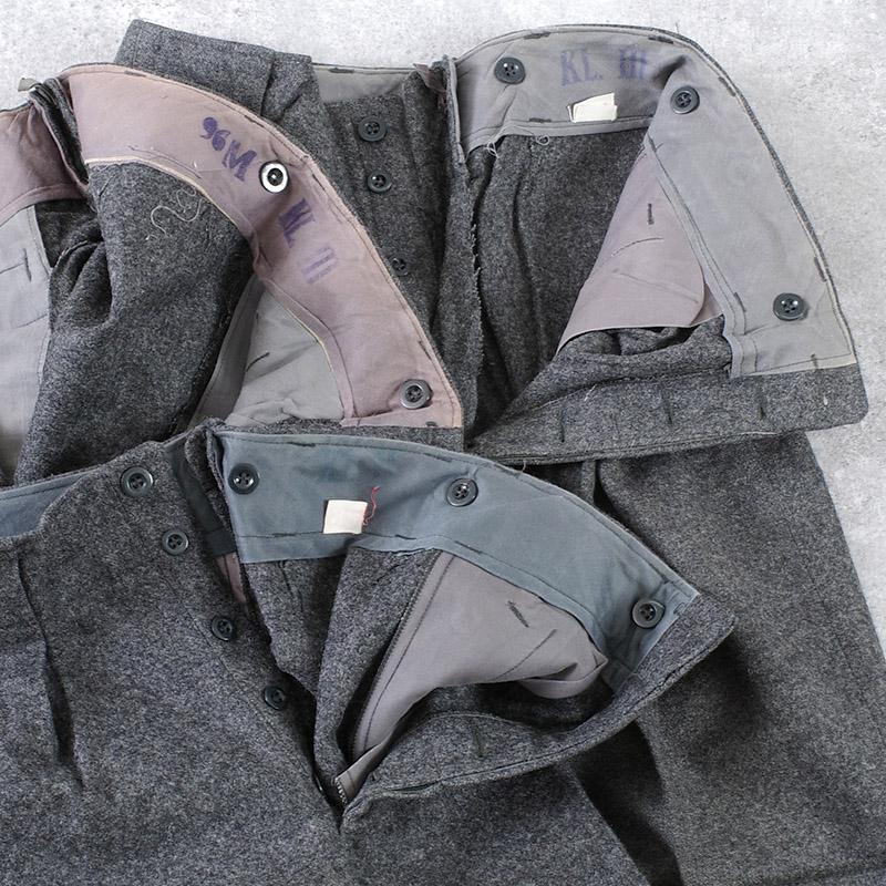 デンマーク軍 ウール ドレスパンツ チャコールグレー ボタンフライ