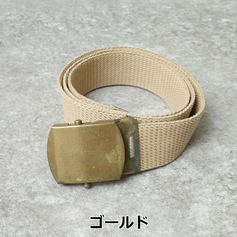 メール便可 フランス軍 コットン キャンバスベルト カーキ USED
