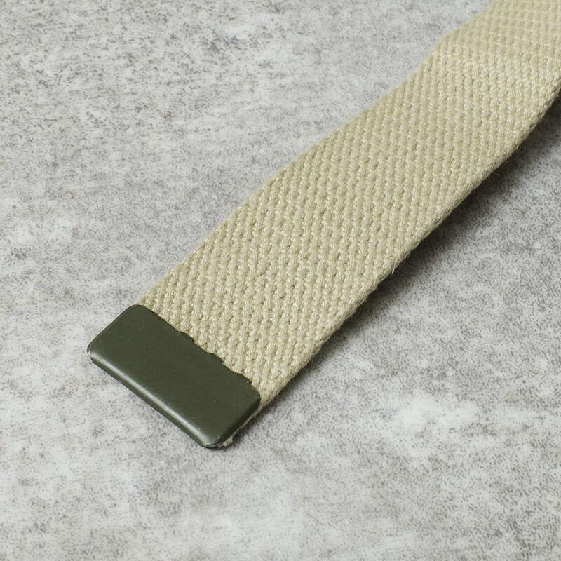 メール便可 フランス軍 コットン キャンバスベルト カーキ USED