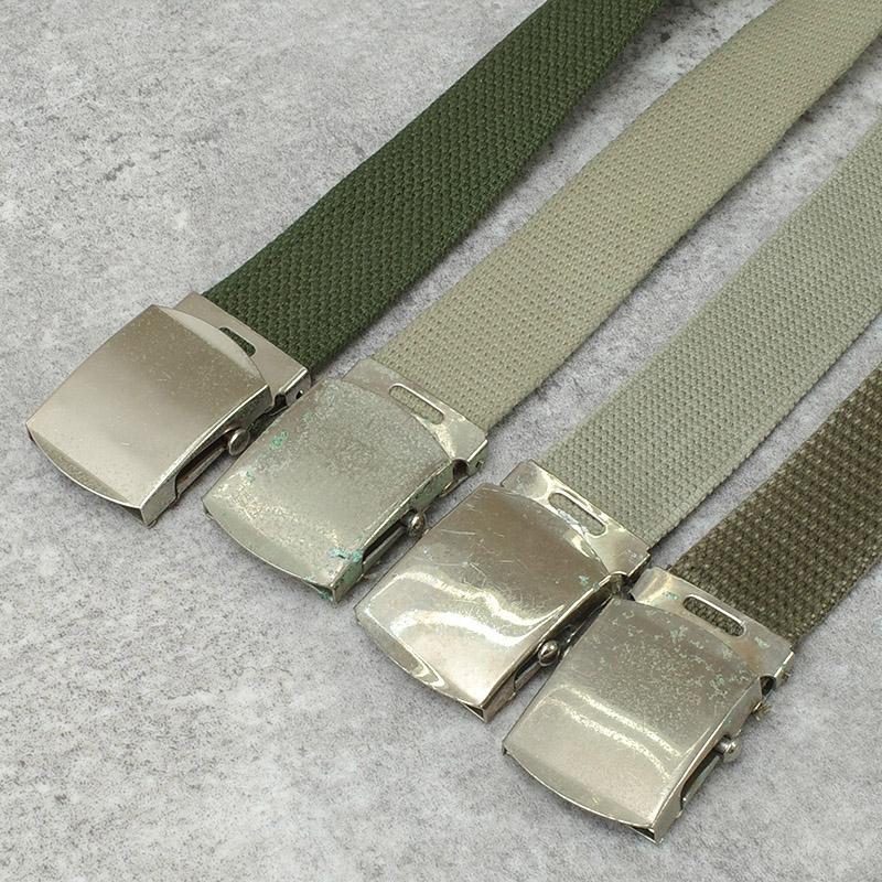 メール便可 フランス軍 コットン キャンバスベルト オリーブ USED
