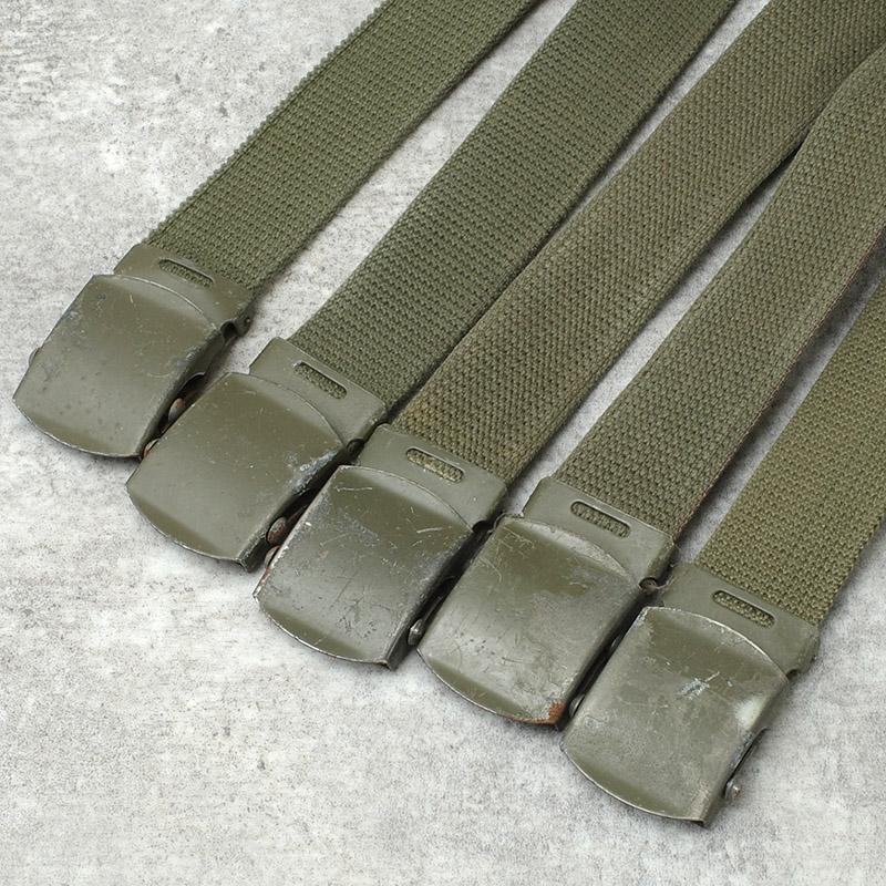 メール便可 フランス軍 コットン キャンバスベルト オリーブ USED