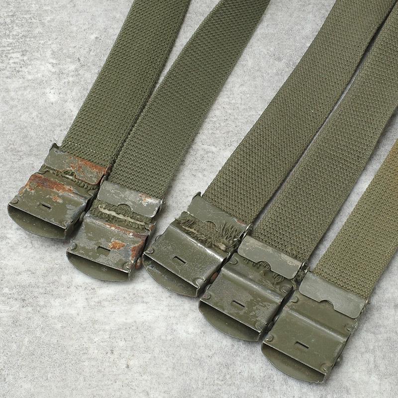 メール便可 フランス軍 コットン キャンバスベルト オリーブ USED