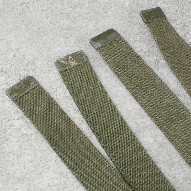 メール便可 フランス軍 コットン キャンバスベルト オリーブ USED