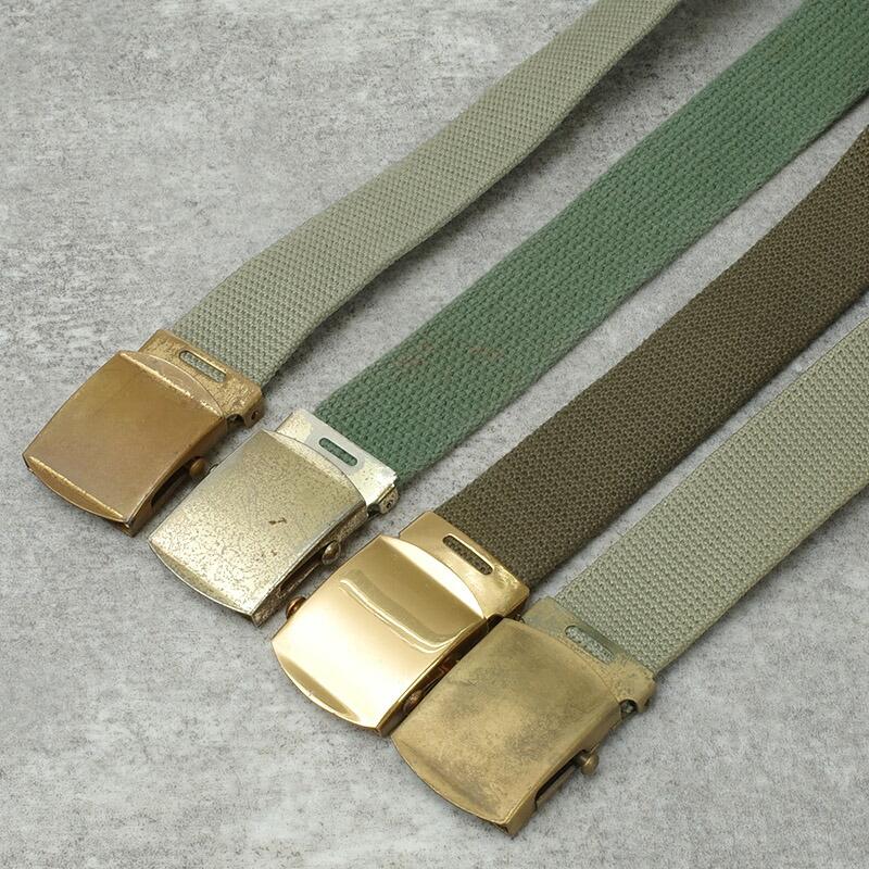 メール便可 フランス軍 コットン キャンバスベルト オリーブ USED