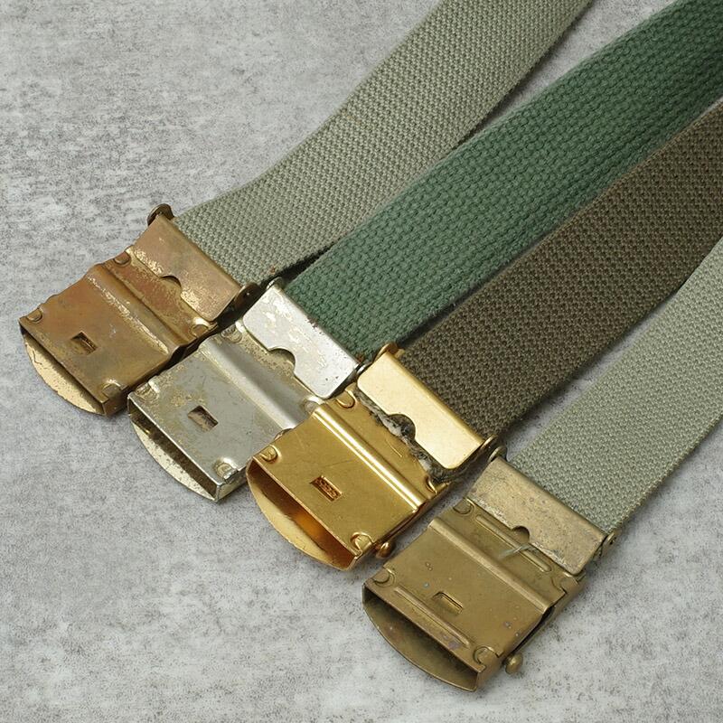 メール便可 フランス軍 コットン キャンバスベルト オリーブ USED