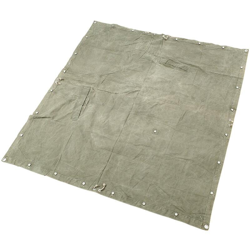 東ドイツ軍 50s テントシート USED NVA ポンチョ 軍幕 スクエア 四角