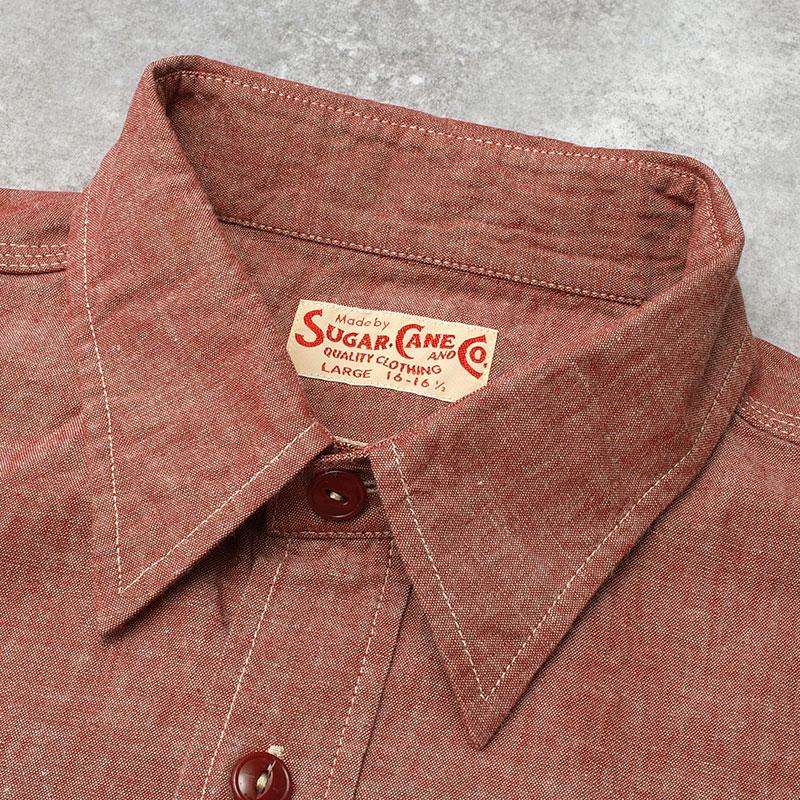 SUGAR CANE SUGARCANE シュガーケーン #SC29682 長袖 レッド