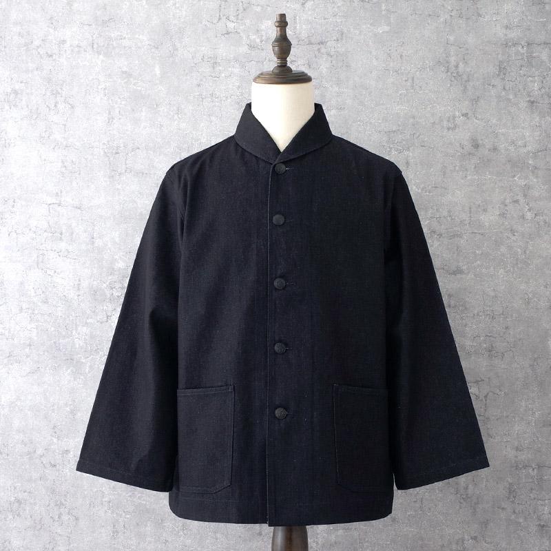 YMCLKY 米軍タイプ NAVY デニムワークジャケット ショールカラー ノン