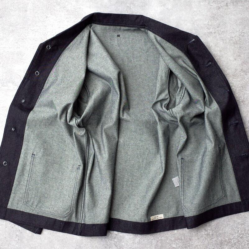YMCLKY 米軍タイプ NAVY デニムワークジャケット ショールカラー ノン