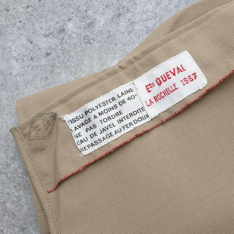 フランス軍 60s オフィサーシャツ カーキ 長袖 デッドストック JS240NN