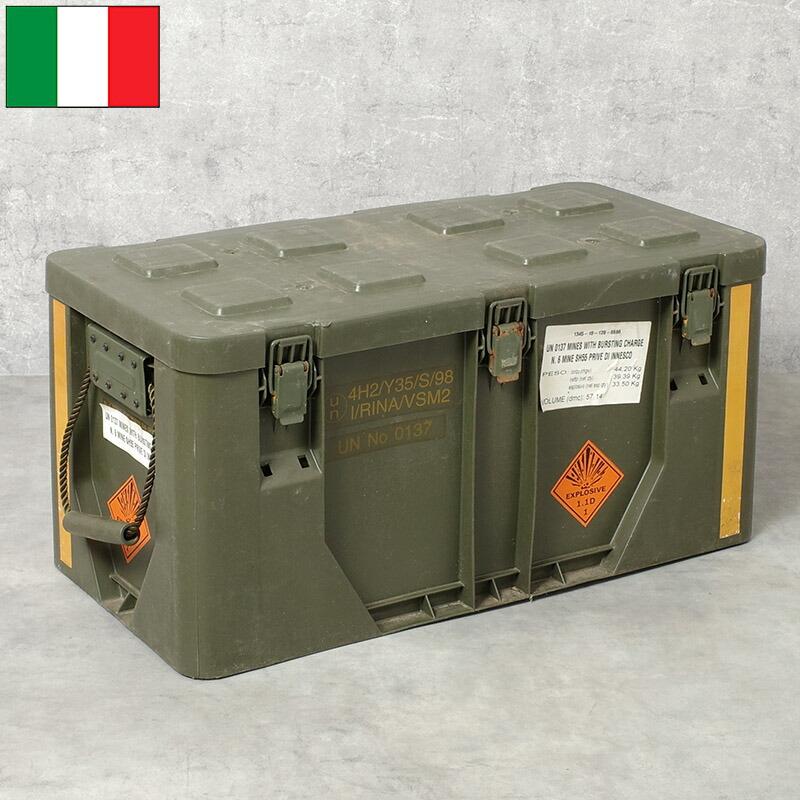 イタリア軍 トランスポート プラスチックボックス オリーブ USED 