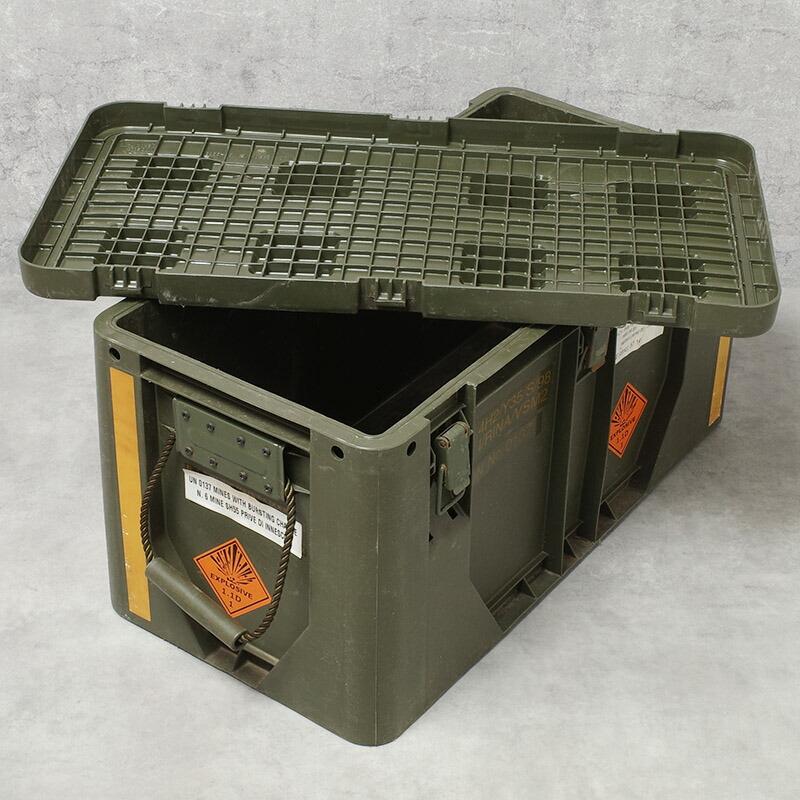 イタリア軍 トランスポート プラスチックボックス オリーブ USED