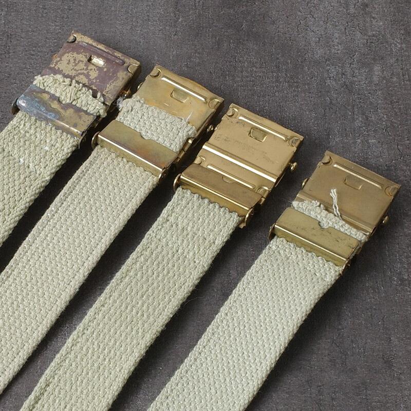 メール便可 オランダ軍 コットン キャンバスベルト カーキ USED