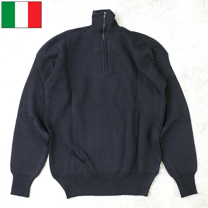 イタリア軍 AMI プルオーバー ハーフジップセーター ネイビー デッド