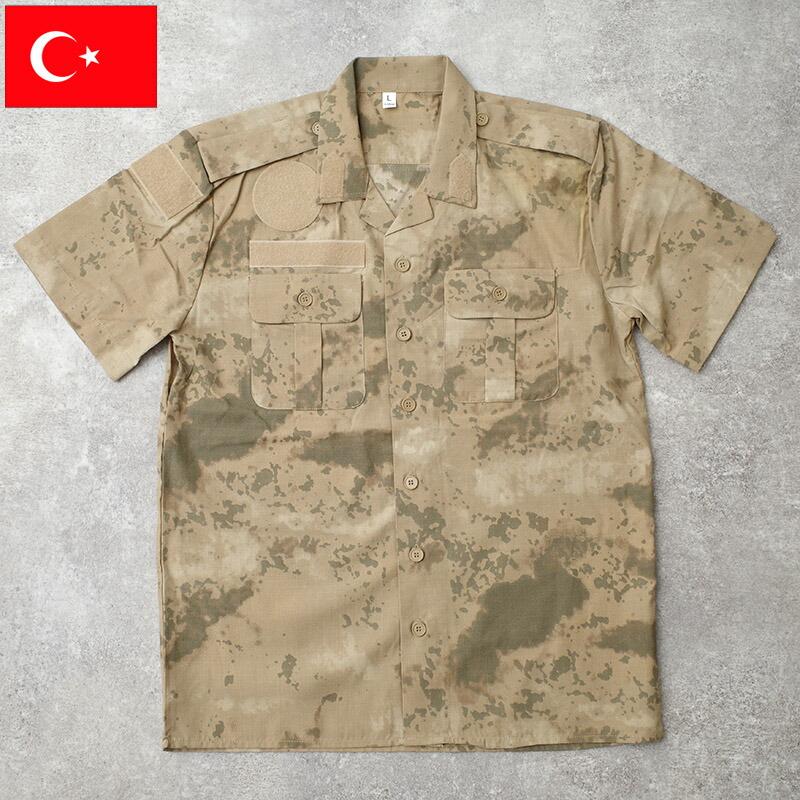 トルコ軍 フィールドシャツ 半袖 M2018カモ デッドストック JS245NN