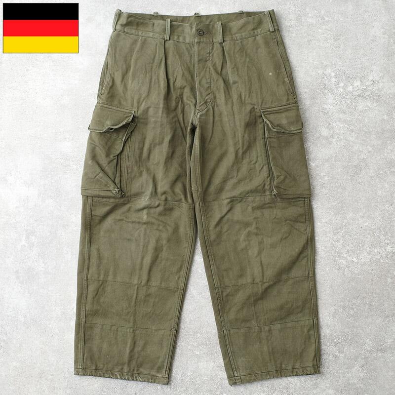 ドイツ軍 60s フィールド カーゴパンツ HBT オリーブ USED PP513NN
