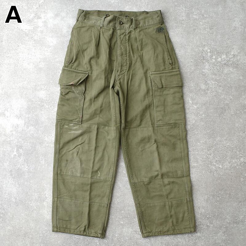 ドイツ軍 60s フィールド カーゴパンツ HBT オリーブ USED PP513NN
