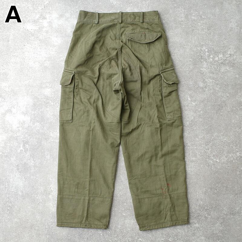ドイツ軍 60s フィールド カーゴパンツ HBT オリーブ USED PP513NN
