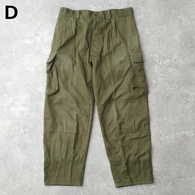 ドイツ軍 50s60s フィールド カーゴパンツ HBT オリーブ USED