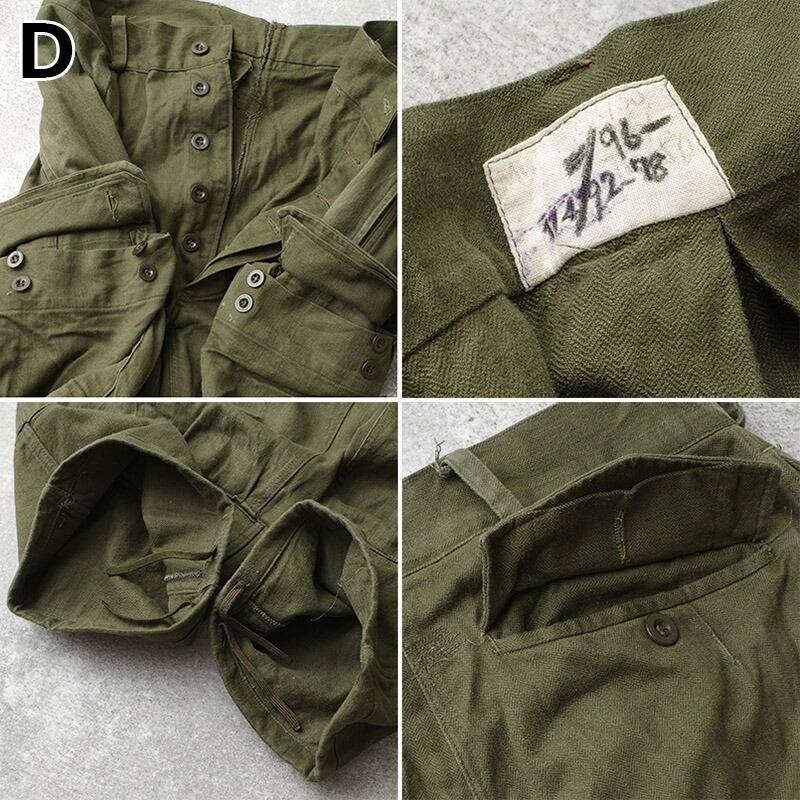 ドイツ軍 50s60s フィールド カーゴパンツ HBT オリーブ USED