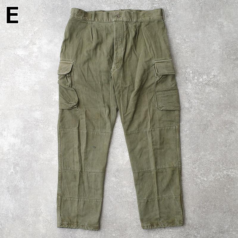 ドイツ軍 50s60s フィールド カーゴパンツ HBT オリーブ USED