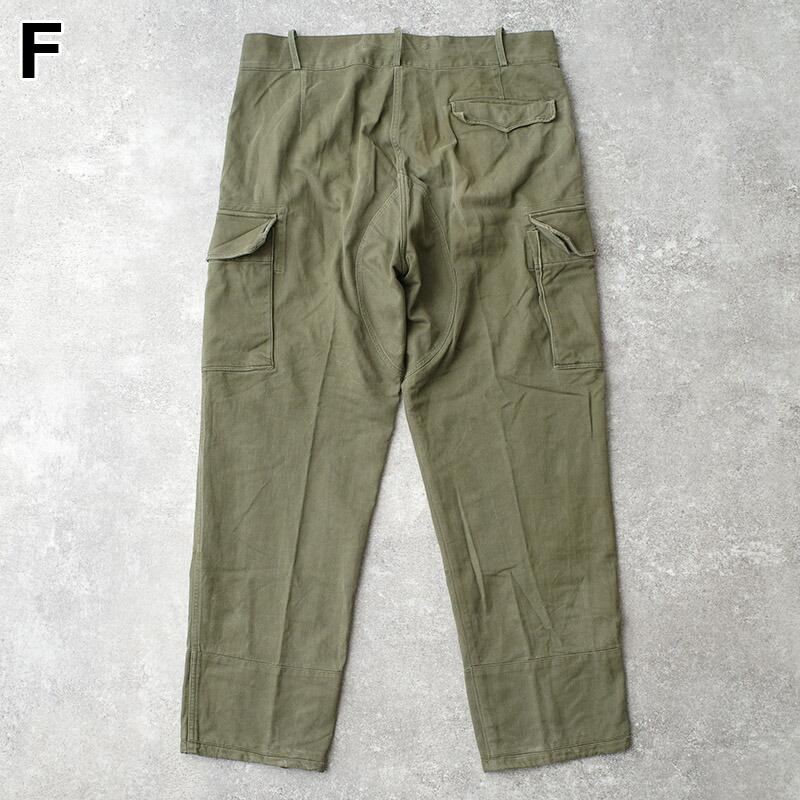 ドイツ軍 50s60s フィールド カーゴパンツ HBT オリーブ USED