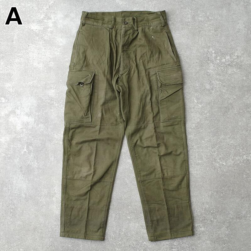 ドイツ軍 50s60s フィールド カーゴパンツ HBT オリーブ USED